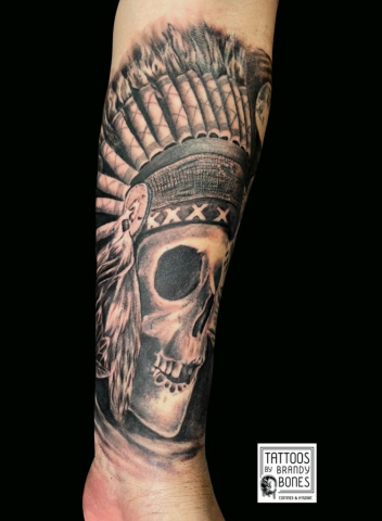skull native realsim tattoo B.Bones